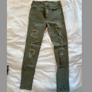 American Eagle Jeggings - Olive Green, size 4